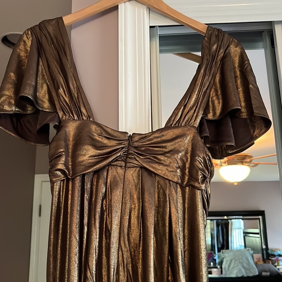 COPY - Bronze midi Dress gorgeous for an evening or day event - Picture 5 of 6